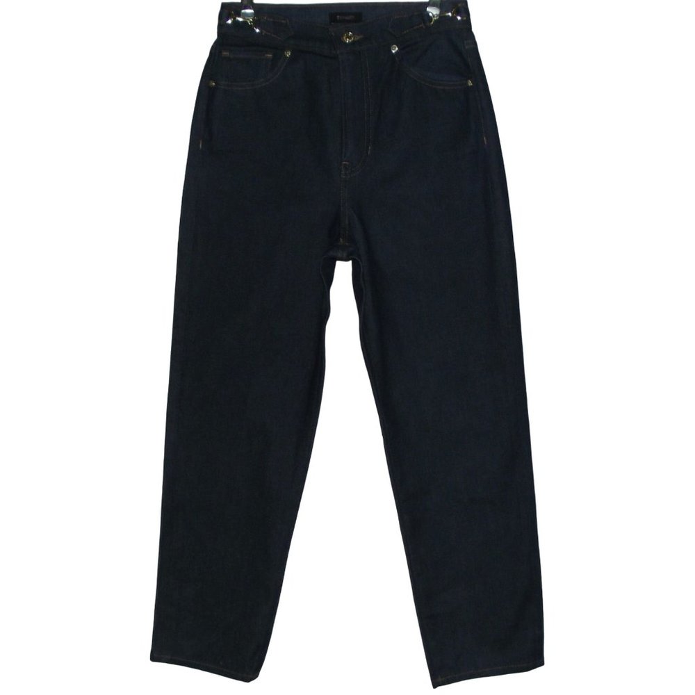 Express Mom Jeans Womens Size 2 x 26"Inseam Crop Super High Rise dark blue wash